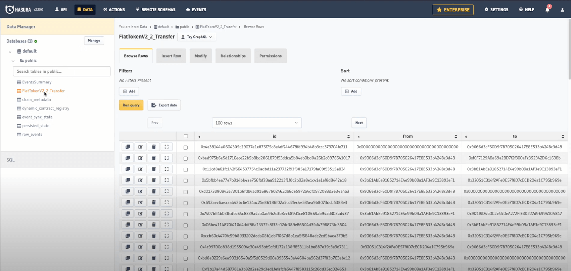 Indexing progress